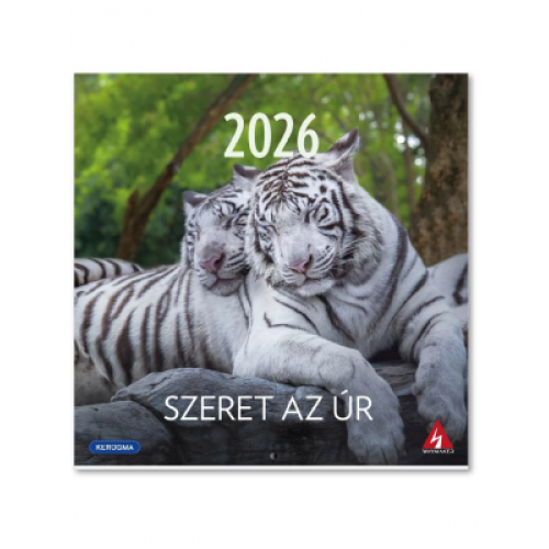 Négyzetes, tűzött falinaptár 2026 (3/1) – Szeret az Úr (állatos)