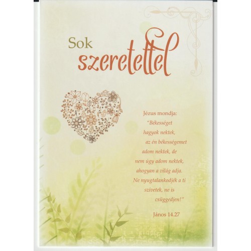Borítékos képeslap - Sok szeretettel (GoodNews - szív)