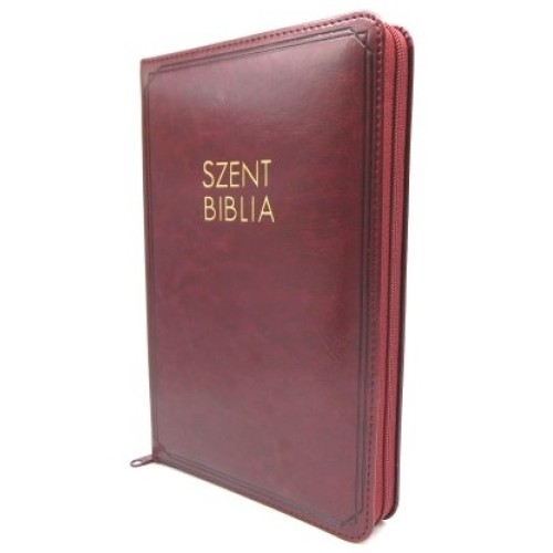 Biblia Patmos - Közepes - Bordó - Cipzáros regiszteres