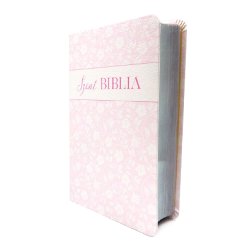 Biblia Patmos - Mini - rózsaszín virágos - sima